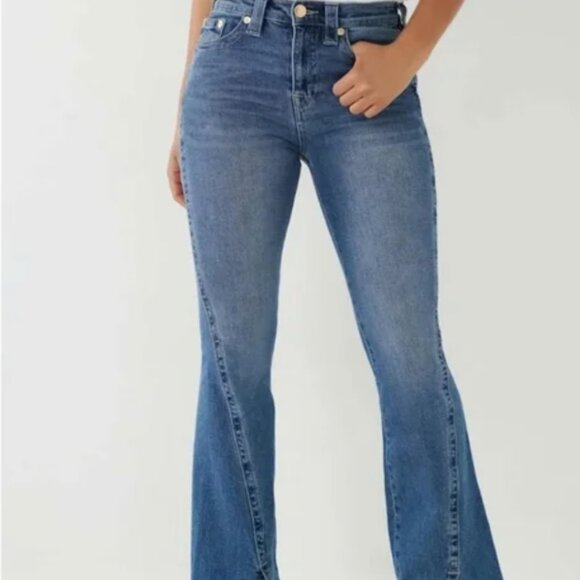 True Religion Reagan High Rise Flare Jeans Size 25 - Picture 2 of 11